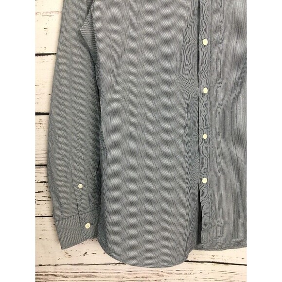 Michael Kors Dress Shirt XL Slate Blue White Pinstripe Long Sleeve Button Down - Picture 5 of 12